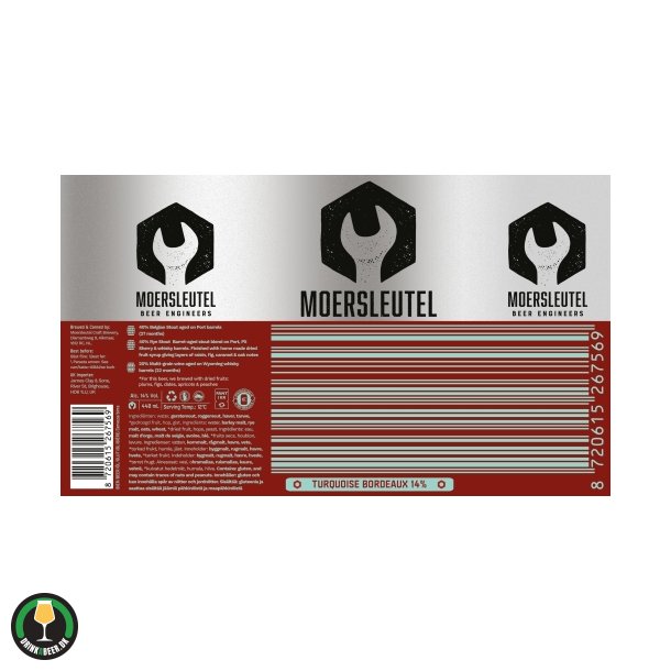 Barcode: Turquoise Bordeaux - Moersleutel